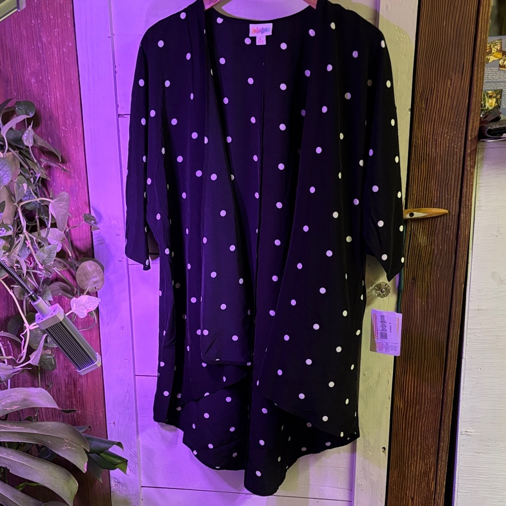 LuLaRoe Black and White Polka Dot Cardigan